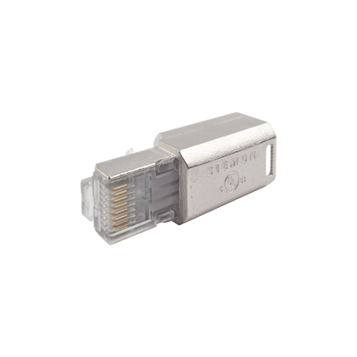 Plug RJ45 Cat6A Blindado, Terminación en Campo, Compatible con Todas las Categorías, Sin Clip Protector de Seguro