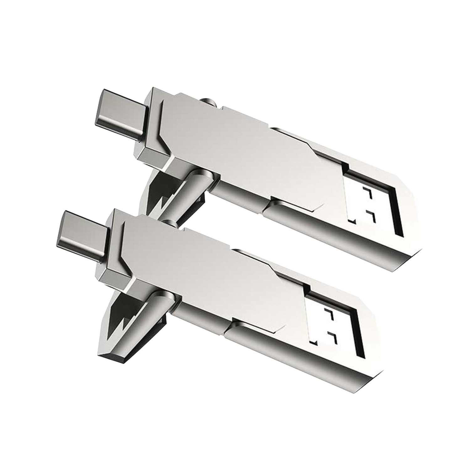 Kit de 2 Memorias USB Dual de 128GB / USB-C y USB-A / Transferencia de Alta Velocidad / Metálica / Compatible con Dispositivos Móviles, Windows, Mac y Linux