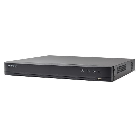 DVR 32 Canales TurboHD + 8 Canales IP / 5 Megapixel Lite - 3K Lite / Acusense (Evita Falsas Alarmas) / Audio por Coaxitron / 2 Bahías de Disco Duro / H.265+