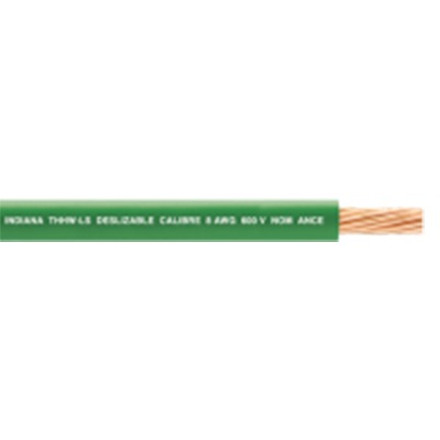 (SLY303) Cable 8 awg  color verde,Conductor de cobre suave cableado. Aislamiento de PVC, autoextinguible. (Venta por Metro)